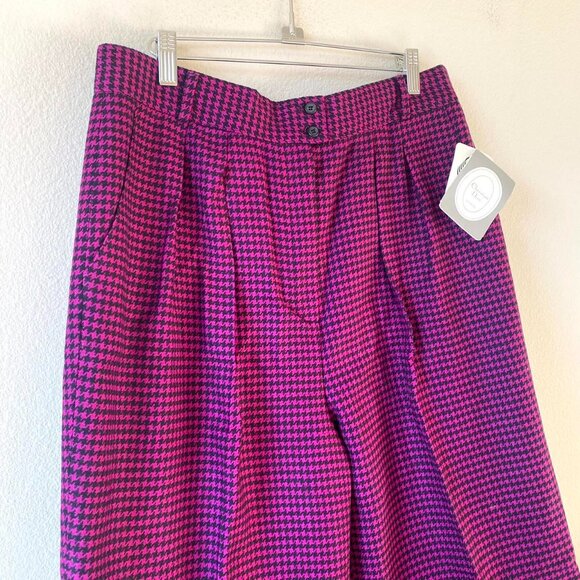 80s Vintage Christian Dior New with Tags Designer Wool Pants Purple - Picture 4 of 8